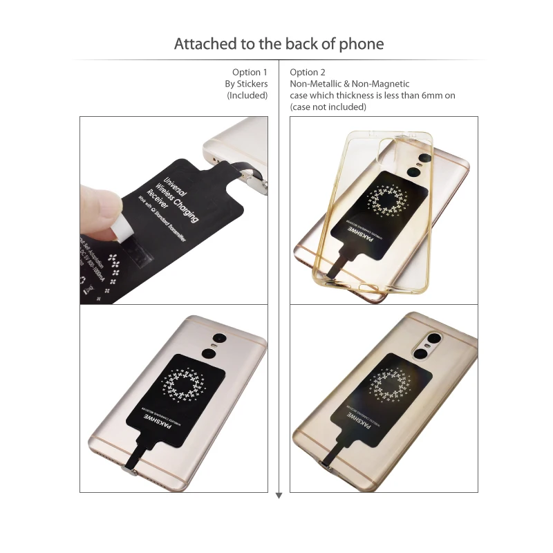 Type C Qi Wireless Charger Receiver 5W Fast Charging TI-Chip Adapter for rog phone2 All Non-Qi USB C Devices