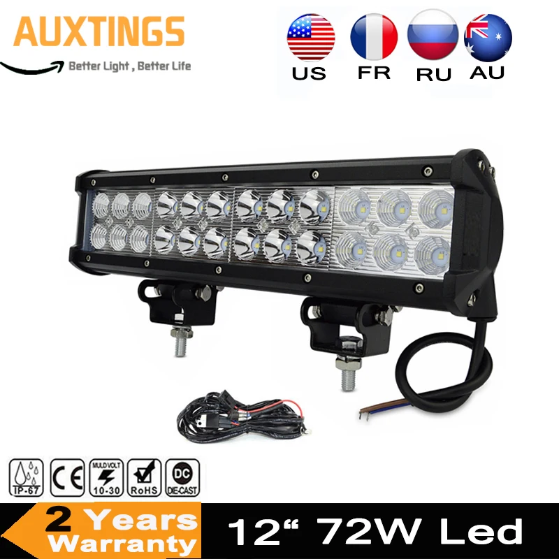 

Offroad Led Bar 12" 72W Combo Beam Double Row Led Light for Car 4x4 UAZ ATV Truck SUV Motorcycle 12V 24V LED Work Light