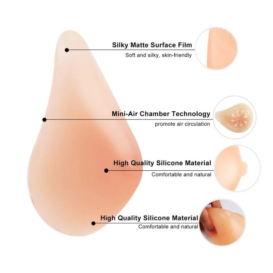 Silicone Breast Form Chest Mastectomy Sprial Shape Fake Breast Prosthesis 500g Soft Breast Pad D40