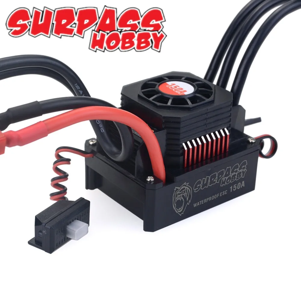 Surpass 3s-6s 150A Waterproof ESC Sensorless Brushless Speed Controllers for1/10 1/8 RC Buggy Monster truck Crawler Scale Truggy