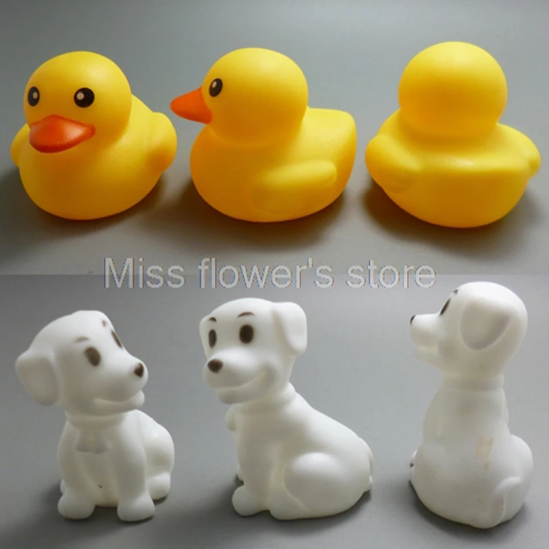 Cute Animals Kids Toy Soft Rubber Float Sqeeze Sound Baby Wash Bath Swimming Play Dog Cat Toys