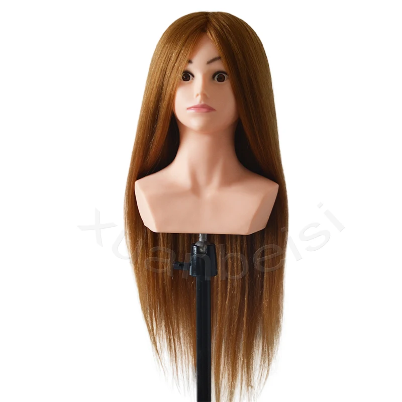 100% Real Natural Hair Hairstyle Head Manikin Head With Animal Hair Hairdressing Mannequins Mannequin Head Hairdresser Head Doll