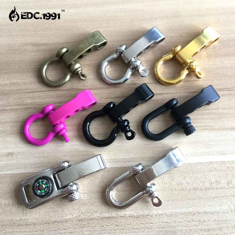 10 PCS High quality Adjustable O and U Shape Anchor Shackle Outdoor Survival Rope Paracord Bracelet Buckle For Outdoor Sport EDC