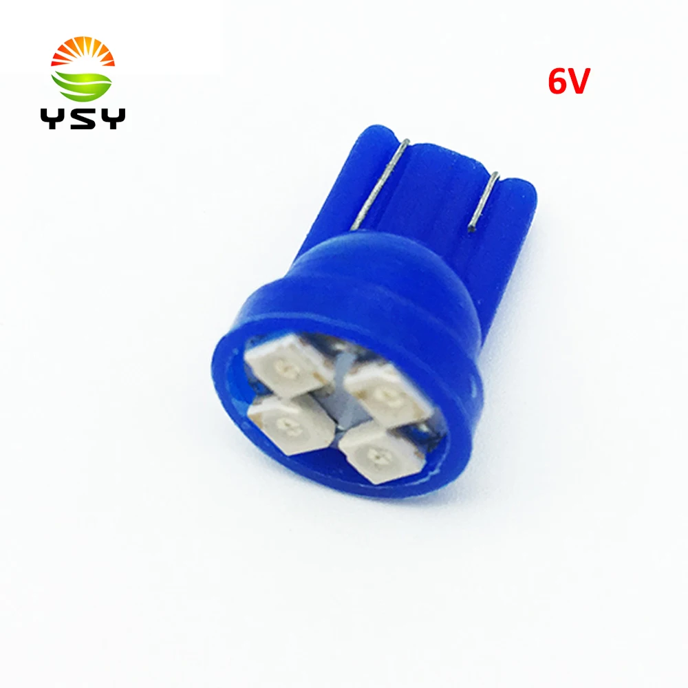 

DC 6V 6.3V 100pcs T10 194 168 W5W 1210 4 SMD 4 LED high power White Blue Yellow Red Car LED Light Bulbs Indicator Reading Lamps