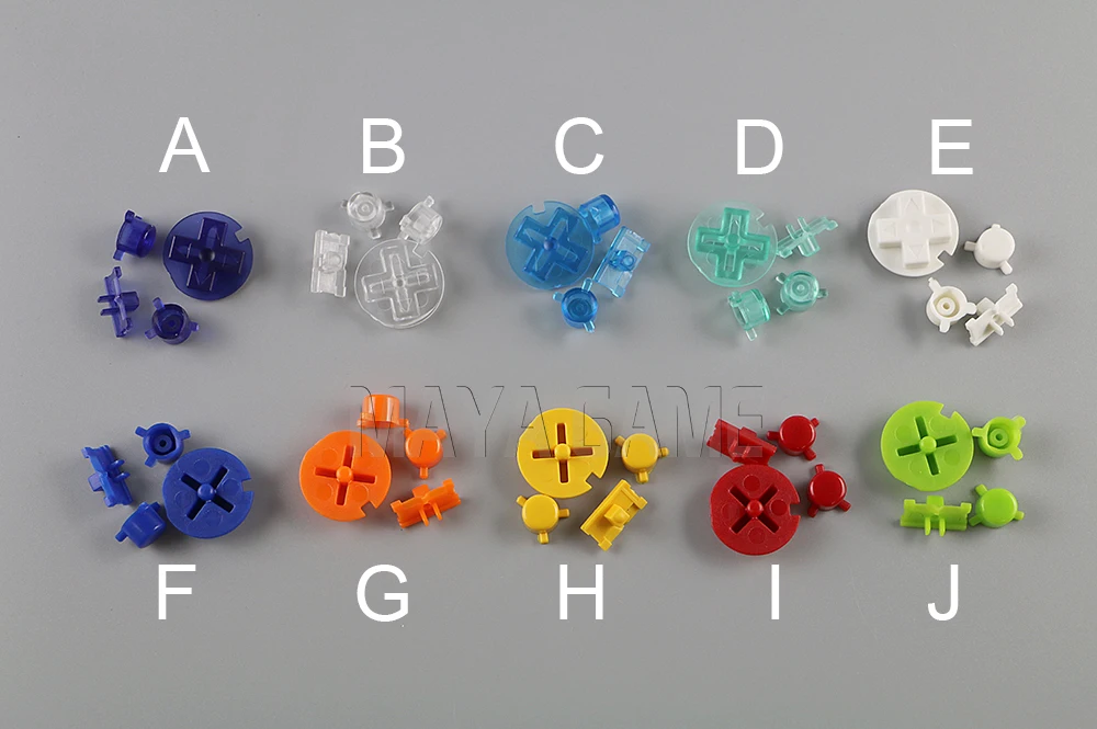 OCGAME 100SETS High Quality AB Keypads for Gameboy Pocket GBP Colorful D Pads Power Buttons