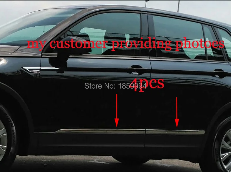 

car door body side protector Decoration anti-rub tirm for 2017-2023 VW tiguan mk2 accessories silver colour