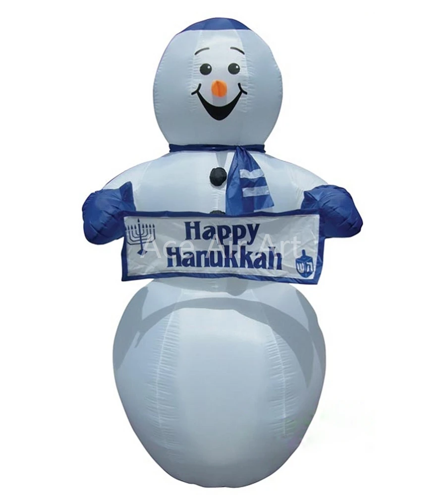 Accept customized Oxford fabric lovely Hanukkah outdoor decoration inflatable snowman