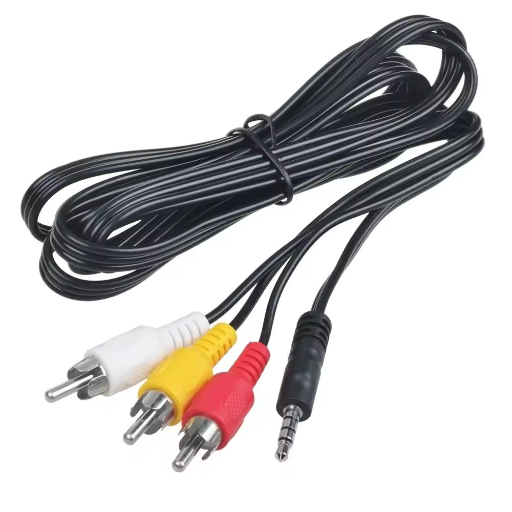Кабель 3,5 мм штекер — 3 RCA для видеокамер Sony, JVC, Panasonic, Canon, Samsung, длина 4 фута (1,2 м). Похожие на AliExpress