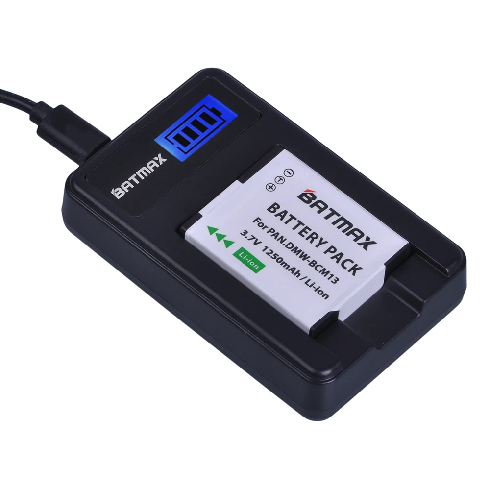 Batmax 1PC DMW-BCM13 BCM13 DMWBCM13 Battery + LCD USB Charger for Panasonic  Lumix ZS40,TZ60,ZS45,TZ57,ZS50,TZ70,ZS27,TZ37,TZ41