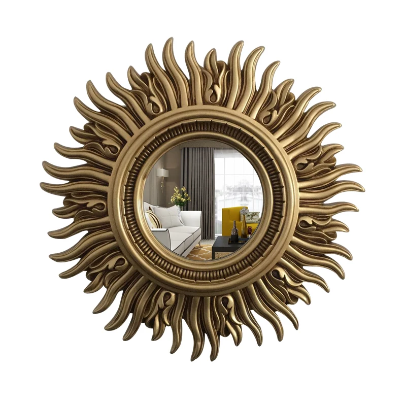 60cmx60cm European Antique Hanging Mirror Bedroom Bathroom Frame Mirror sunglasses shape gold and silver antique mirror