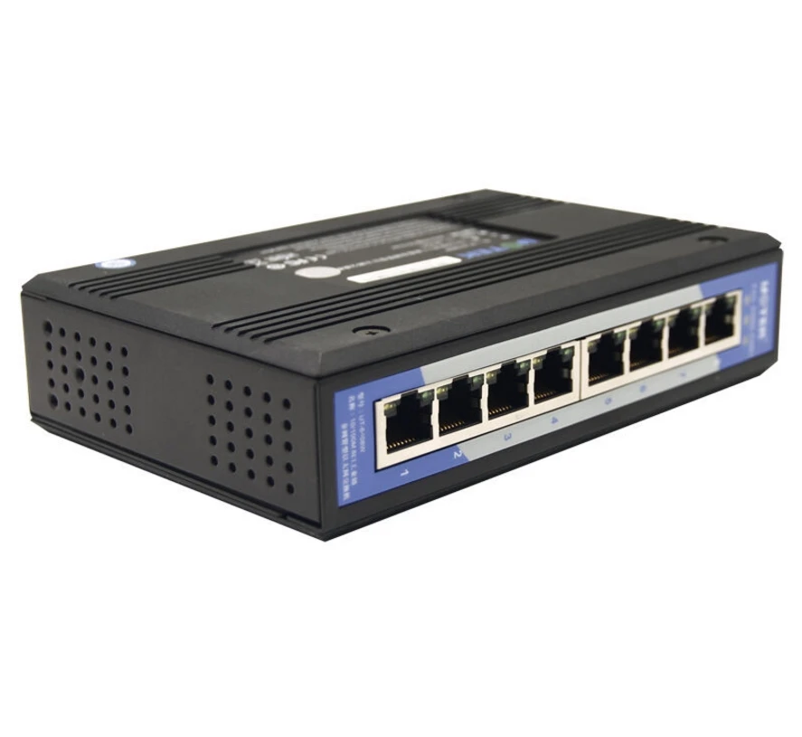 

UT-6408 8 port industrial grade non-managed Ethernet switch 10/100Mbps auto negotiation full duplex half duplex Auto MDI/MDI-X