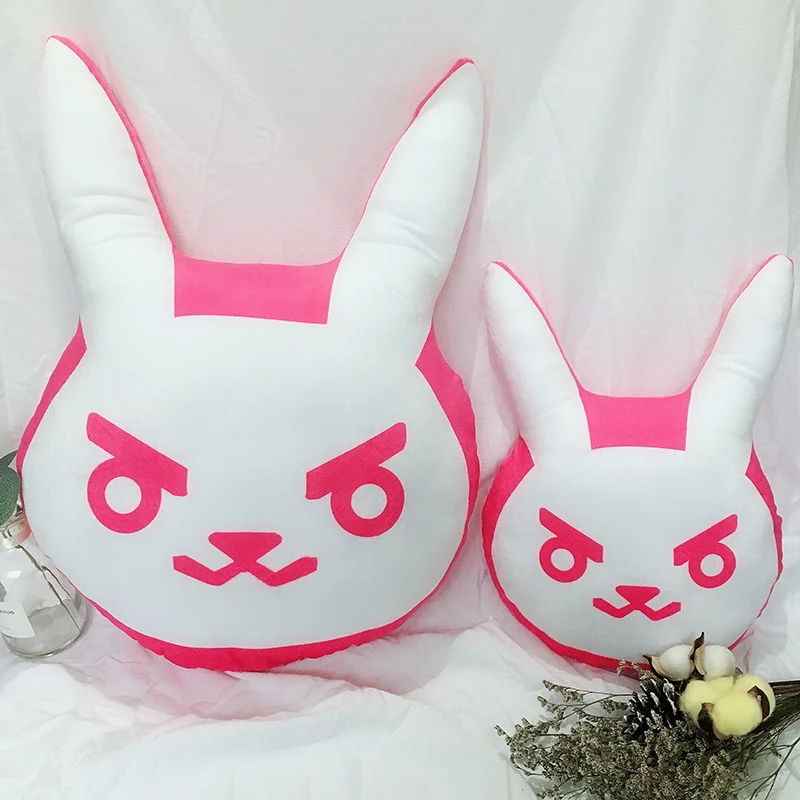 1Pc Overwatches Roze Dva Konijn Pluche Kussen Speelgoed Ow Game Over Horloge Zachte Dva Kussen Cosplay Kussens Kids Speelgoed geschenken
