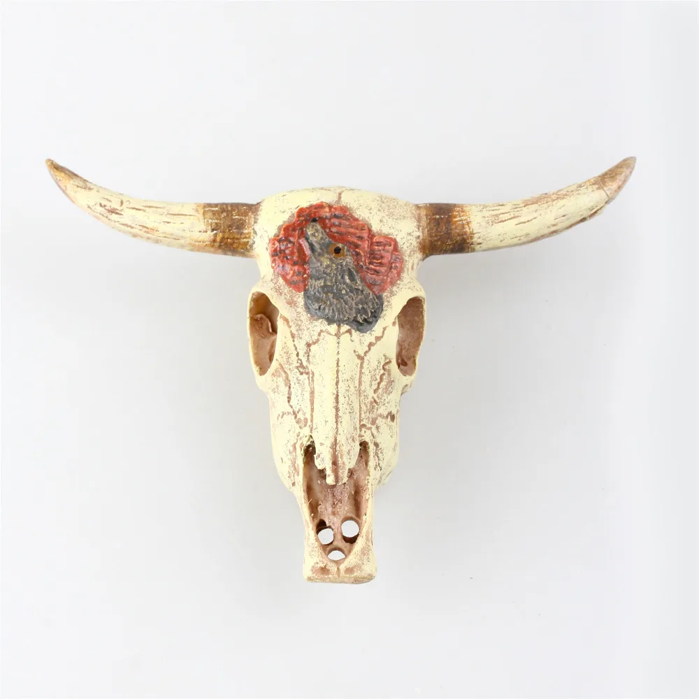 Resin Cow Skull Bull Skull Aquarium Decoration Fish Tank Ornament Vivarium Desert Terrarium Decoration Hide-away Hide-out