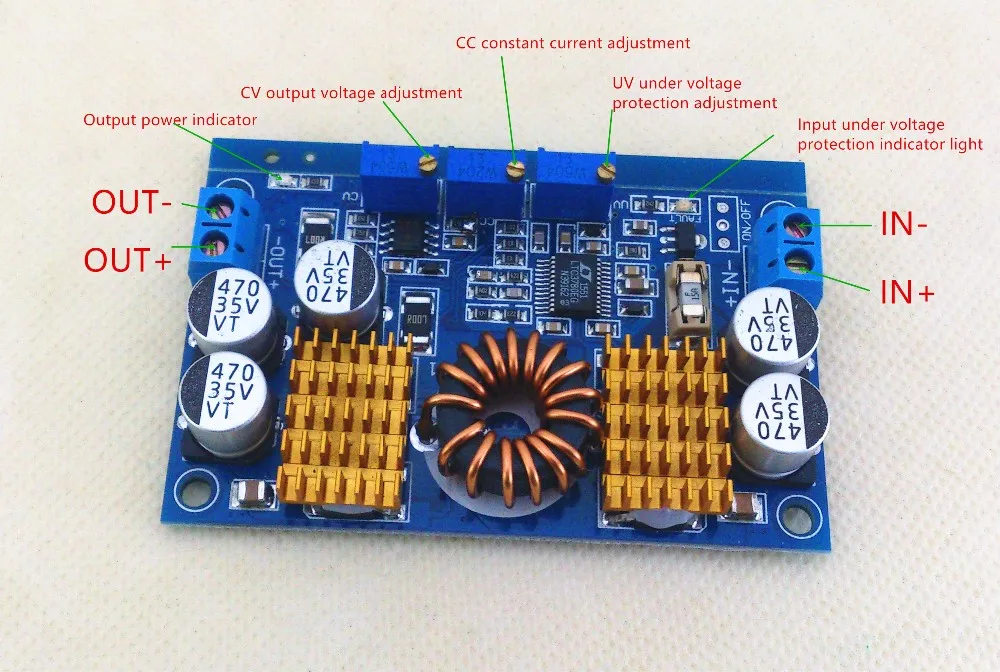 

Автоматическое усиление LTC3780, уменьшенное напряжение, солнечный стабильный модуль источника питания постоянного напряжения для автомобиля, ультра-блок