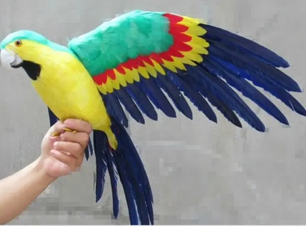 

large 45x60cm colourful feathers parrot bird model spreading wings parrot handicraft prop,home garden decoration gift p0910