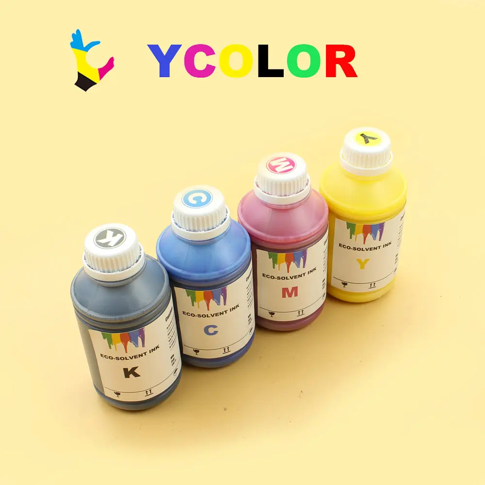 

4 Color/lot 500ML/bottle Eco-solvent ink for Epson DX4 DX5 DX6 DX7 for Roland Mimaki Mutoh printhead eco solvent ink