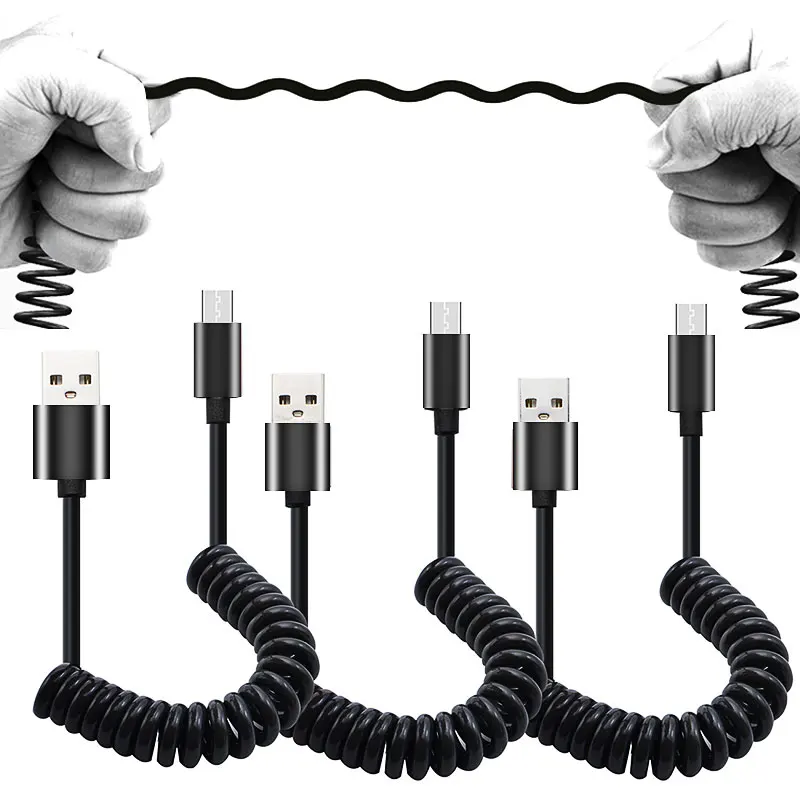 Flexible Elastic Stretch  Micro 2A Fast Charge USB Data Cable for Samsung Xiaomi Tablet Android USB Cord Microusb Charger Cable