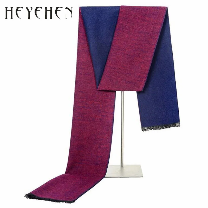 

New Design Double Color Winter Warm Cashmere Acrylic Men Scarf Solid Long Ring Shawl Wrap 30*180cm High Quality HY120