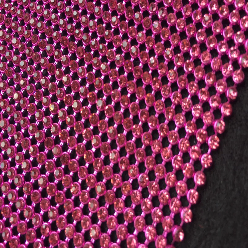 Glitter 45x120cm Rianbow Pink Blue Rhinestone Metal Mesh Fabric Metallic cloth Metal Sequin Sequined Fabric Home Decoration