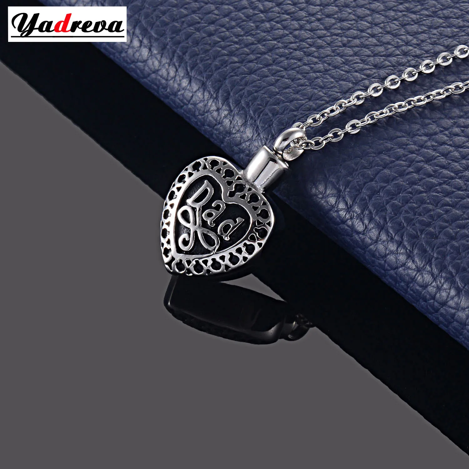 Waterproof Memorial Urn Pendant Stainless Steel Necklace Cremation Ashes Jewelry Keepsake for Mother Father