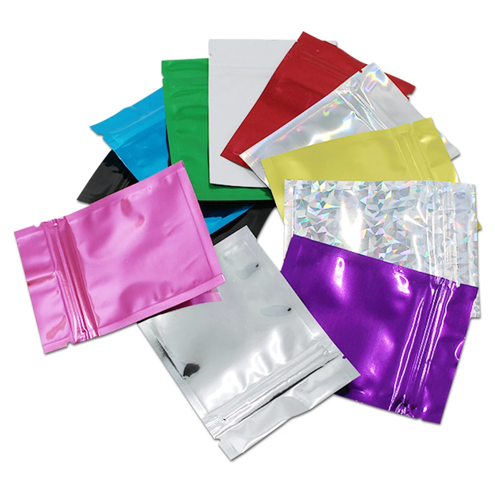 DHL 900Pcs/Lot 7.5*10cm Reclosable Aluminum Foil ZipLock Bags Food Grocery Packaging Self Seal Mylar Valve Package Bags