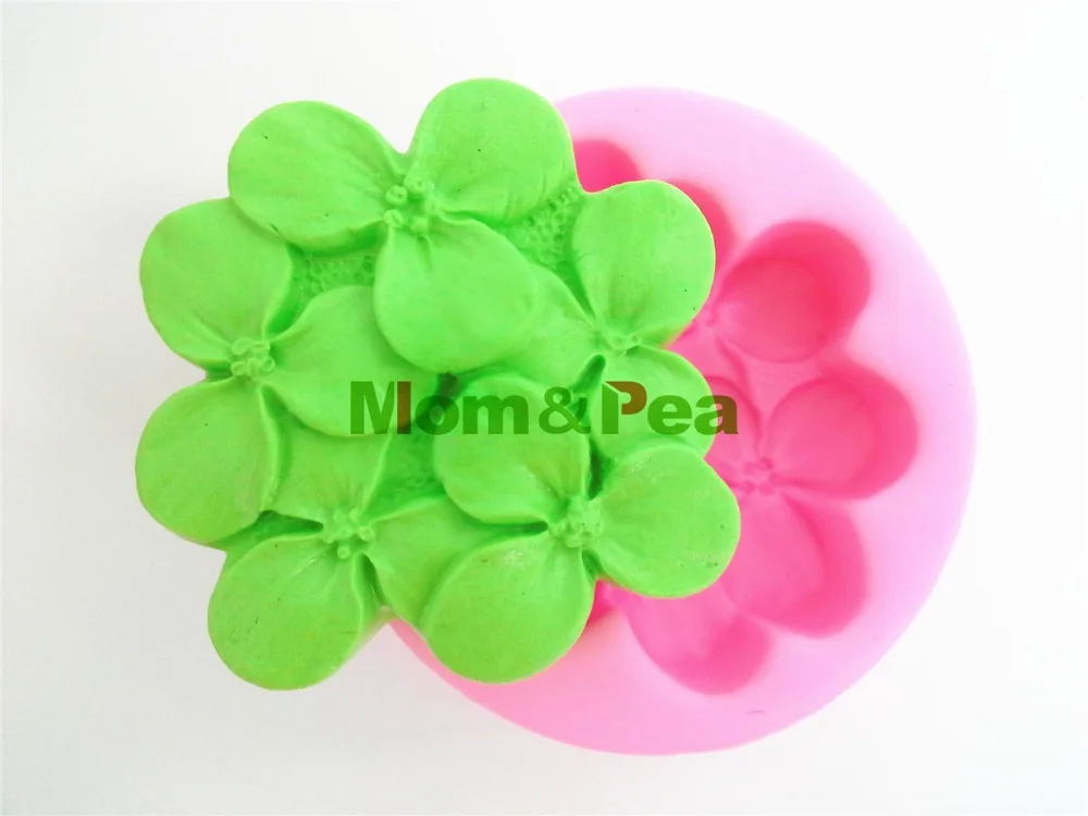 Mom&Pea 0419 Free Shipping Flowers Silicone Soap Mold Cake Decoration Fondant Cake 3D Mold Food Grade Silicone Mould