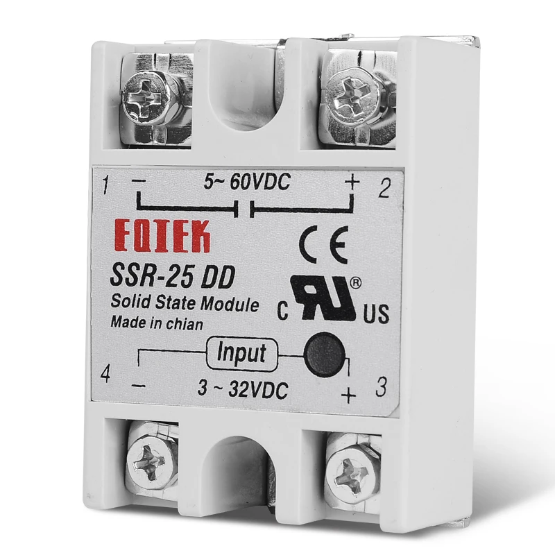 DC-DC Single Phase Solid State Relay DC DC SSR Module 10A 25A 40A DD Input Voltage 3-32V 12V DC TO 5-60V DC Output Load