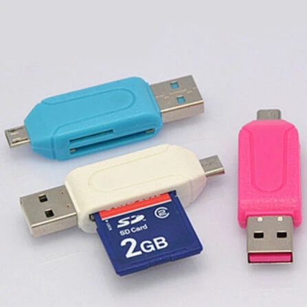 Phone Extension Readers mini USB For Android Card Reader USB OTG Universal mini USB OTG TF/SD Card Reader