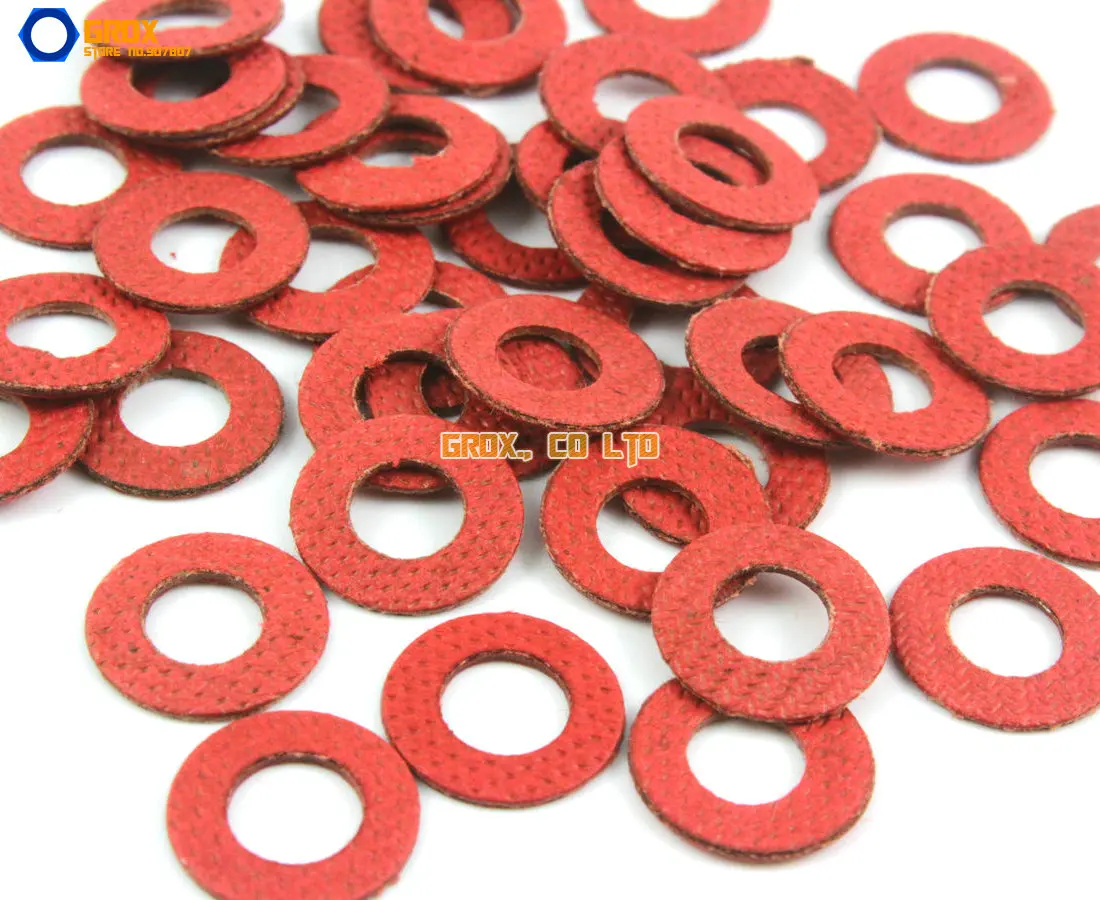 2000 Stuks M6 * 12*1mm Rood Papier Washer Isolatie Wasmachine