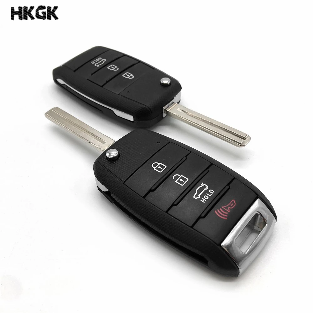 

3/4 Button Flip Folding Remote Key Shell Replacement for KIA K2 K3 K5 Carens Cerato Forte Car Cover Housing