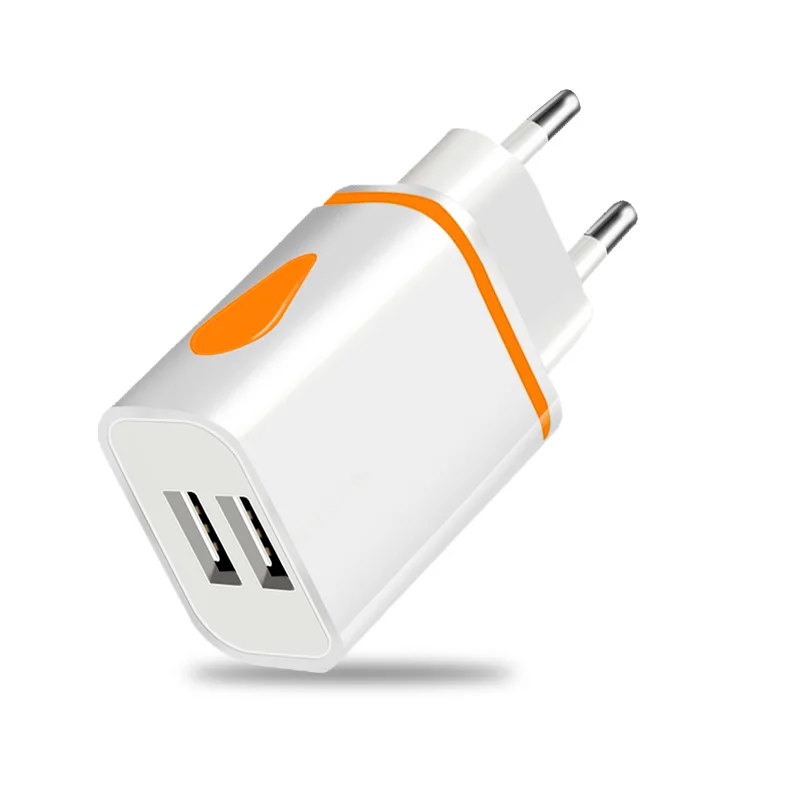 Dual USB Charger 5V 2.1A Mobile Phone Charger for iphone Samsung Huawei Xiaomi Redmi LED Light Charging Adapter Wall Chargers