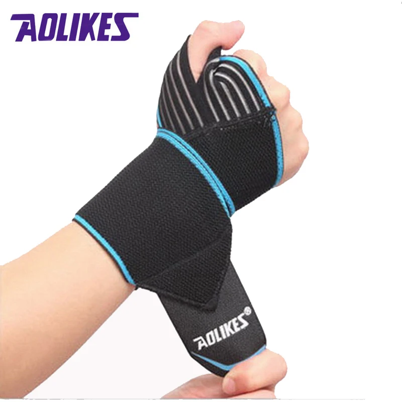 AOLIKES 2 Pcs/lot Dumbbell Elastic Wrist Bands Men Women Wrist Support Strap Wristwraps Sport For Cycling Tennis Gym Accessories