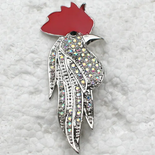 60pcs/lot Mixed Color (Can Notes Color) Wholesale Fashion Brooch Rhinestone Enamel Rooster Pin brooches C101076