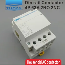 CT1 4P 63A 2NC 2NO 220V coil 400V~ 50/60HZ Din rail Household ac Modular contactor