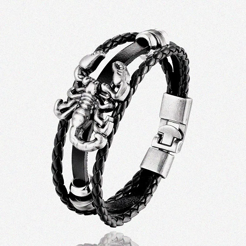 Scorpio Vintage Scorpion Bracelet Women Multilayer Leather Bracelet Men\'s Charm Hot Bracelet Bracelet Accessories Pulseras