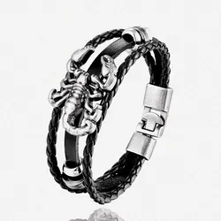 Scorpio Vintage Scorpion Bracelet Women Multilayer Leather Bracelet Men's Charm Hot Bracelet Bracelet Accessories Pulseras