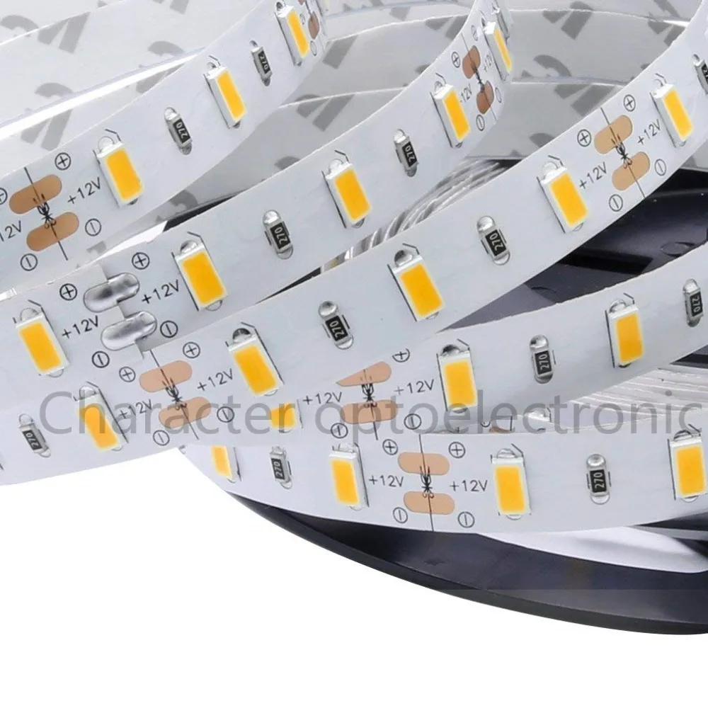 Bande lumineuse LED Flexible, 5730, dc 12v, 60 diodes/m, 5 m/lot, 300 diodes, plus brillante que la bande LED 5050 5630