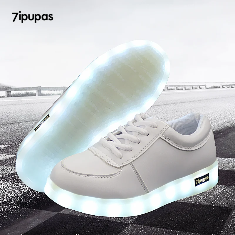 

7ipupas Colorful Luminous sneakers Unisex led shoe boy with lighted sole for kids light up shoe girl Glowing Usb charge sneakers