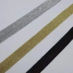 Hollow Lurex Mesh Webbing Fabric 1cm Wide Thin Polyester Nylon Webbing Not stretch Ribbon 3yards