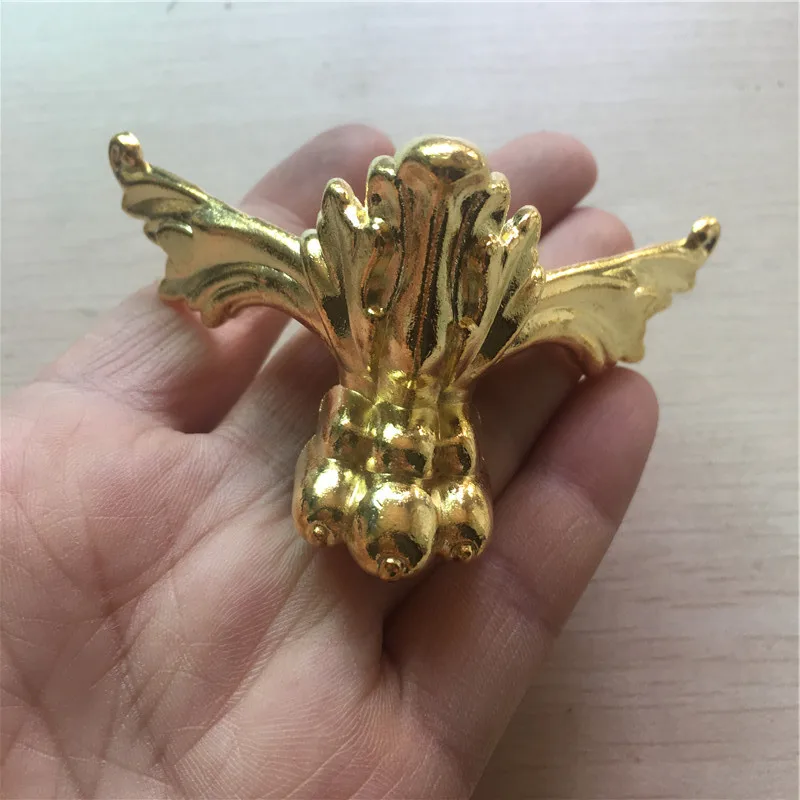 Chinese Vintage Zinc Alloy Tiger Footing,European Decoration Legs,Wooden Box Beast Feet,Cabinet Corner,Gold Color,84*42mm,8Pcs