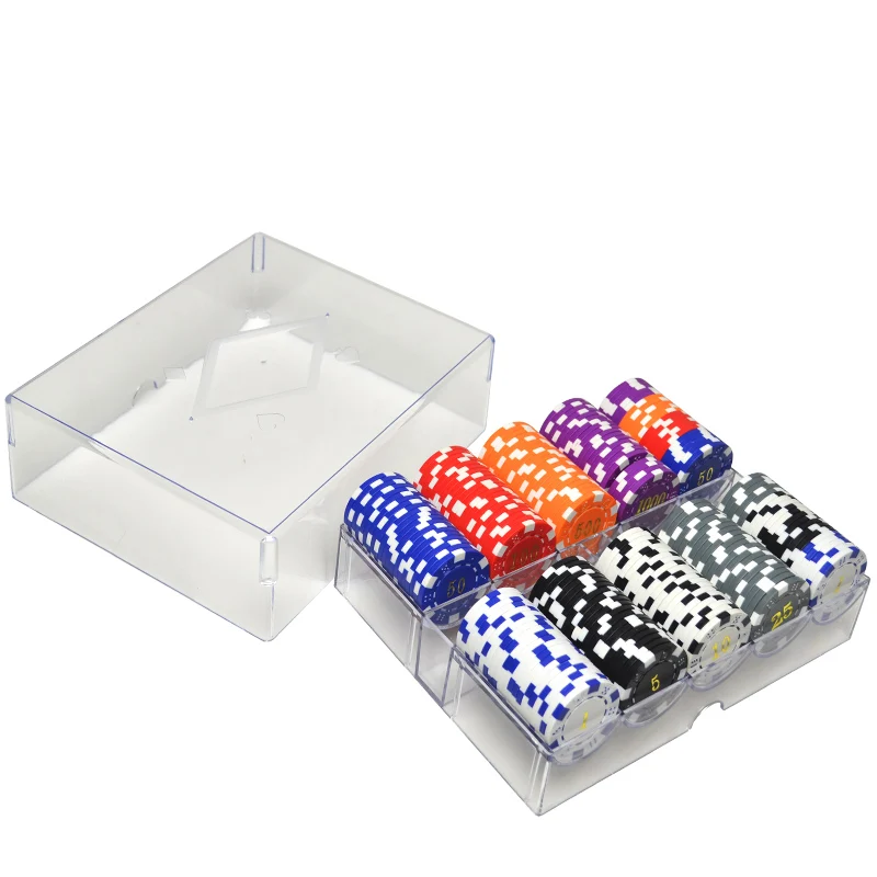 

Hot 200pcs/set Casino Taxes Hold'em Poker Chips Sets With Acrylic Case ABS Clay Ceramic Poker Metal Mahjong Coins