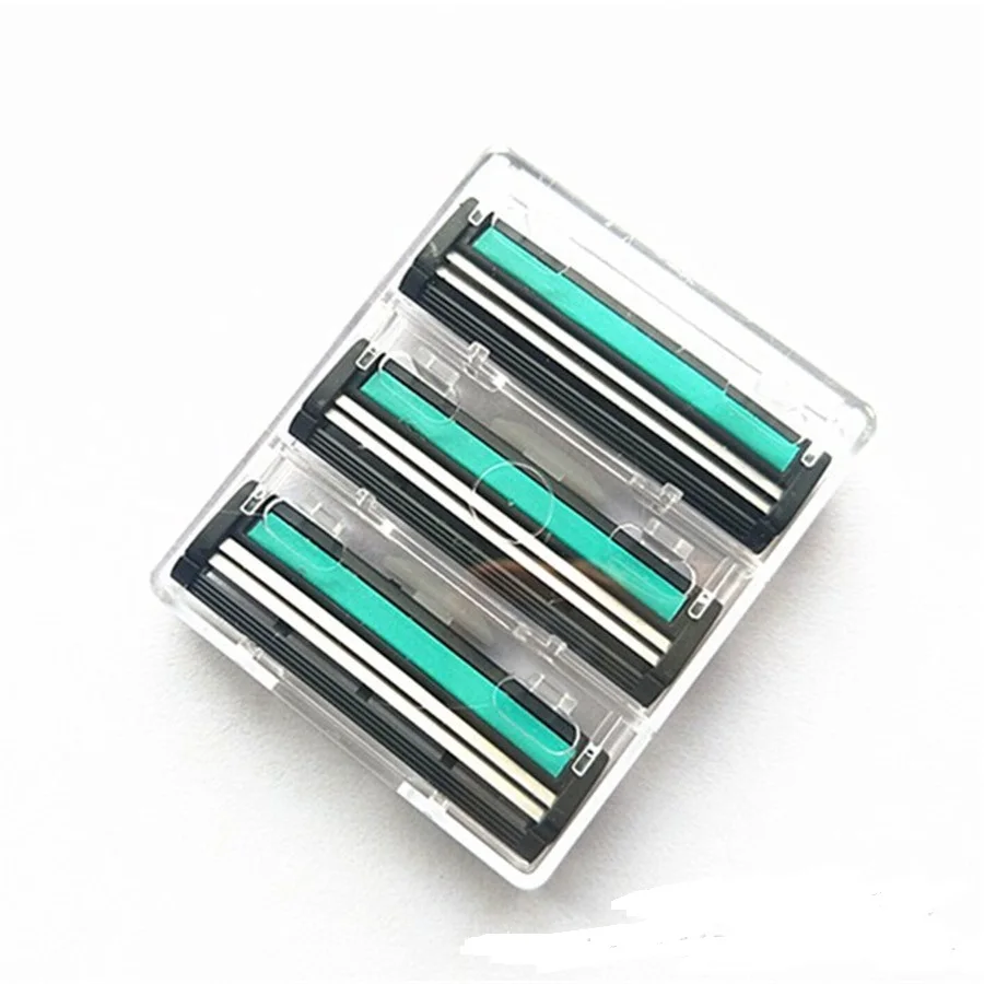 30 Pcs/ Set Shaver Razor 30 2-Layer Blades Replacement Razor Knife Holder Safety Shaver Head Cassette blue Shaving Face Knife