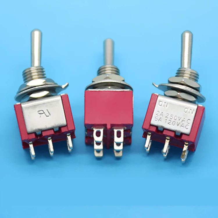 High Quality 6 Pin 3 Position Momentary (ON)-OFF-(ON) Automatic return Toggle Switch AC 125V/6A 250V/3A