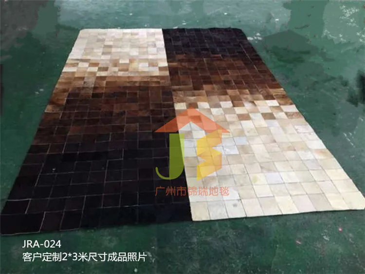 

free shipping 100% natural genuine cow leather bedroom rug