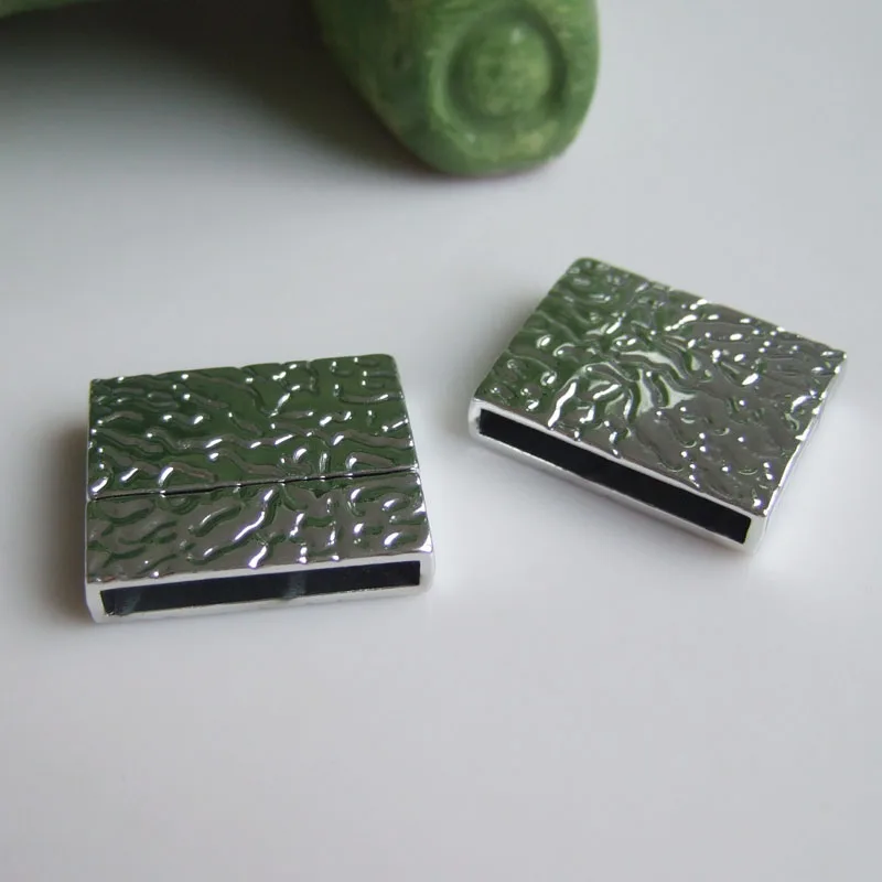 3Sets Bright/Matte Strong Magnetic Clasp Fit 25*3mm Flat Leather Cords Jewelry Fittings