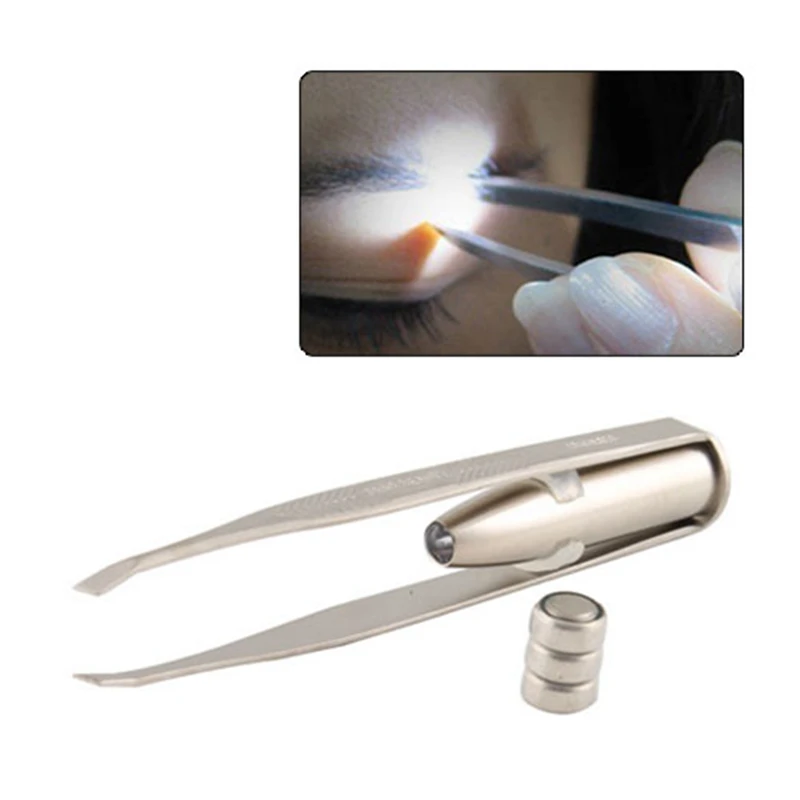 Led Licht Make-Up Haar Entfernung Wimpern Augenbraue Pinzette Pinzas Para Cejas Maquiagem (Mit Batterie) # 7245 – Detail 4
