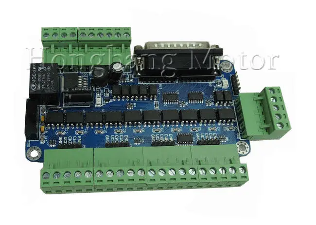 mach3 5 axis CNC stepper motor controller board 12-60VDC power supply Breakout Board(High-speed optocoupler) + one DB25 caple