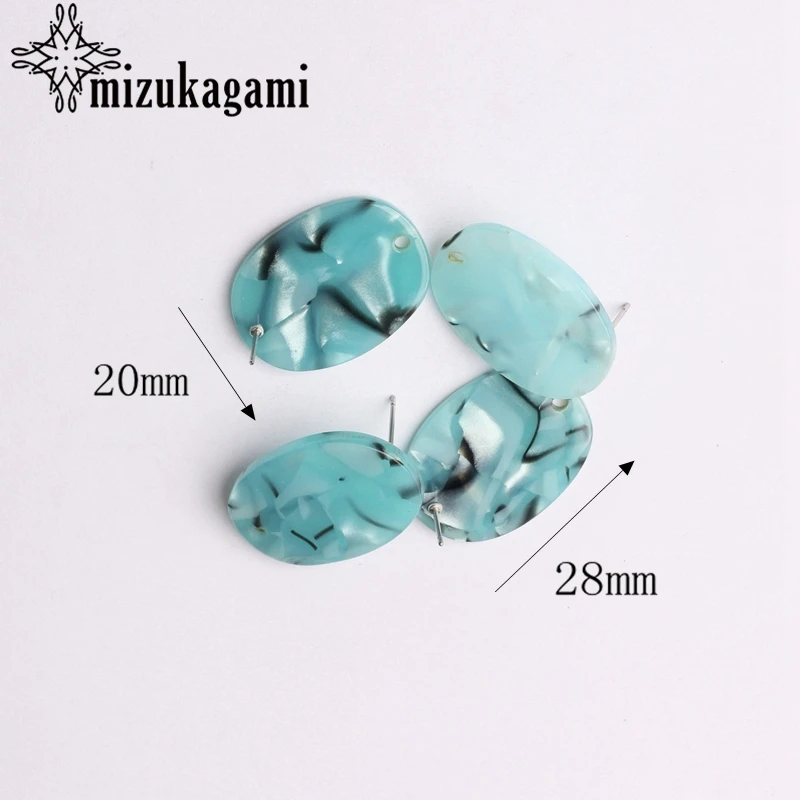 Acetic Acid Resin Oval Drop Charms Earrings Accessories Connector 2pcs/lot For DIY Drop Earrings Making Accessories