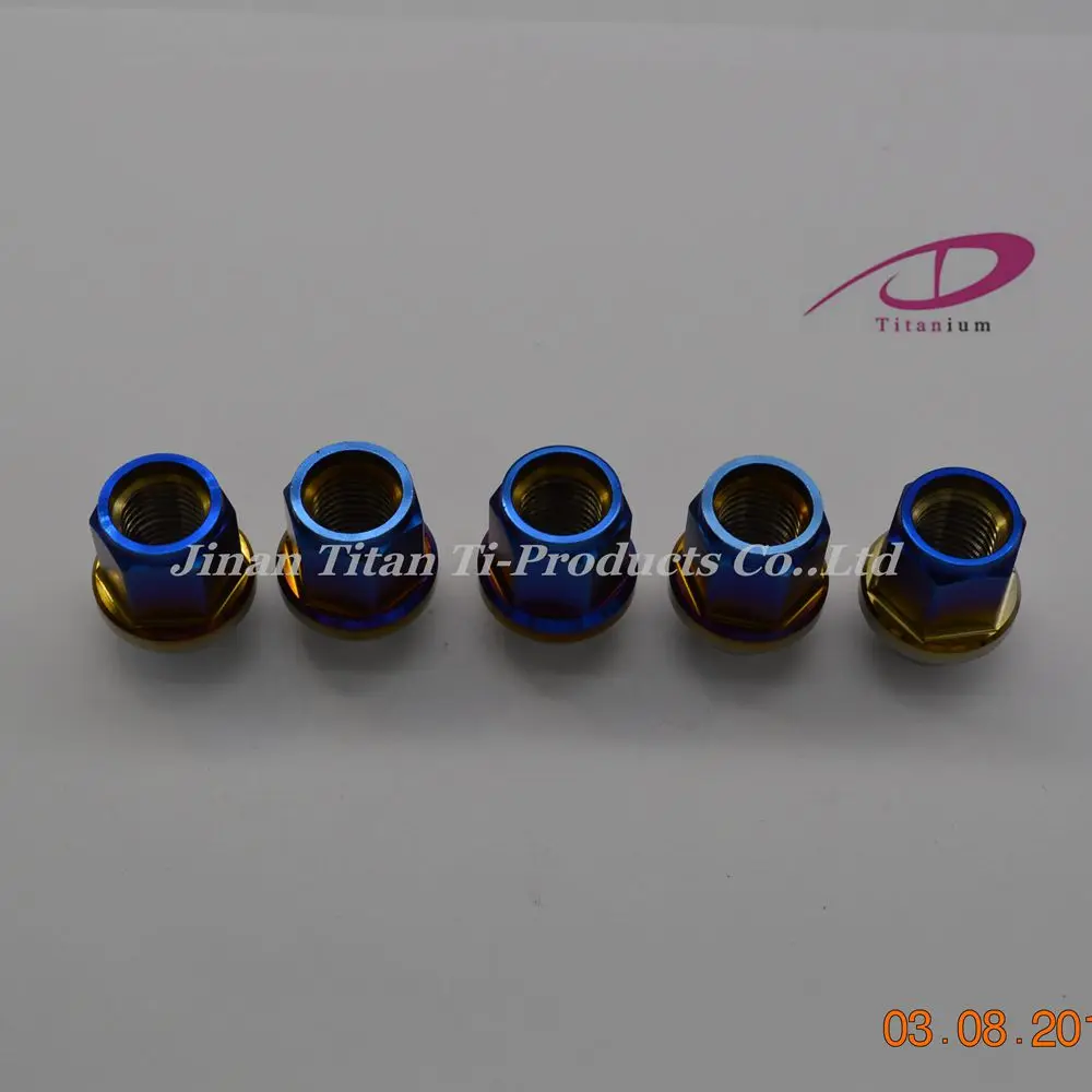 Jntitanti Gr5 titanium lug nut  M12*1.25*27mm wheel nut hub nut  for Nissan,Greatwall,Geely,Subaru,Suzuki etc.