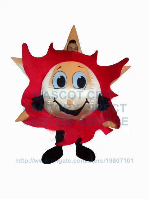 fire red sunny sun mascot costume adult size cartoon star sun theme anime cosply costumes carnival fancy dress for school 3434